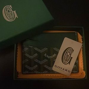 Green Goyard Saint-Sulpice Card Wallet